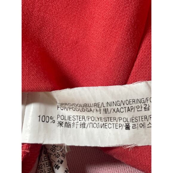 Zara Trafaluc Red Coral Peach Pleated High Waisted Tulip Pencil Mini Skirt Sz S - Picture 5 of 5